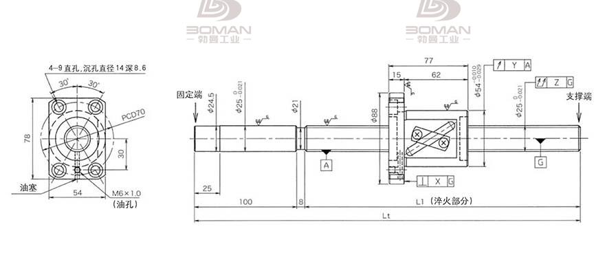 KURODA GG2525AS-BALR-2020A 日本黑田丝杆gk系列