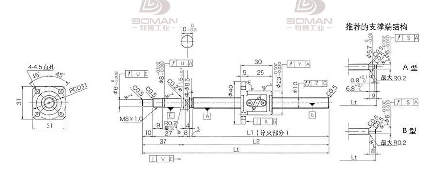 KURODA GP1002DS-EAFR-0210B-C3F 黑田滚珠丝杠的优势